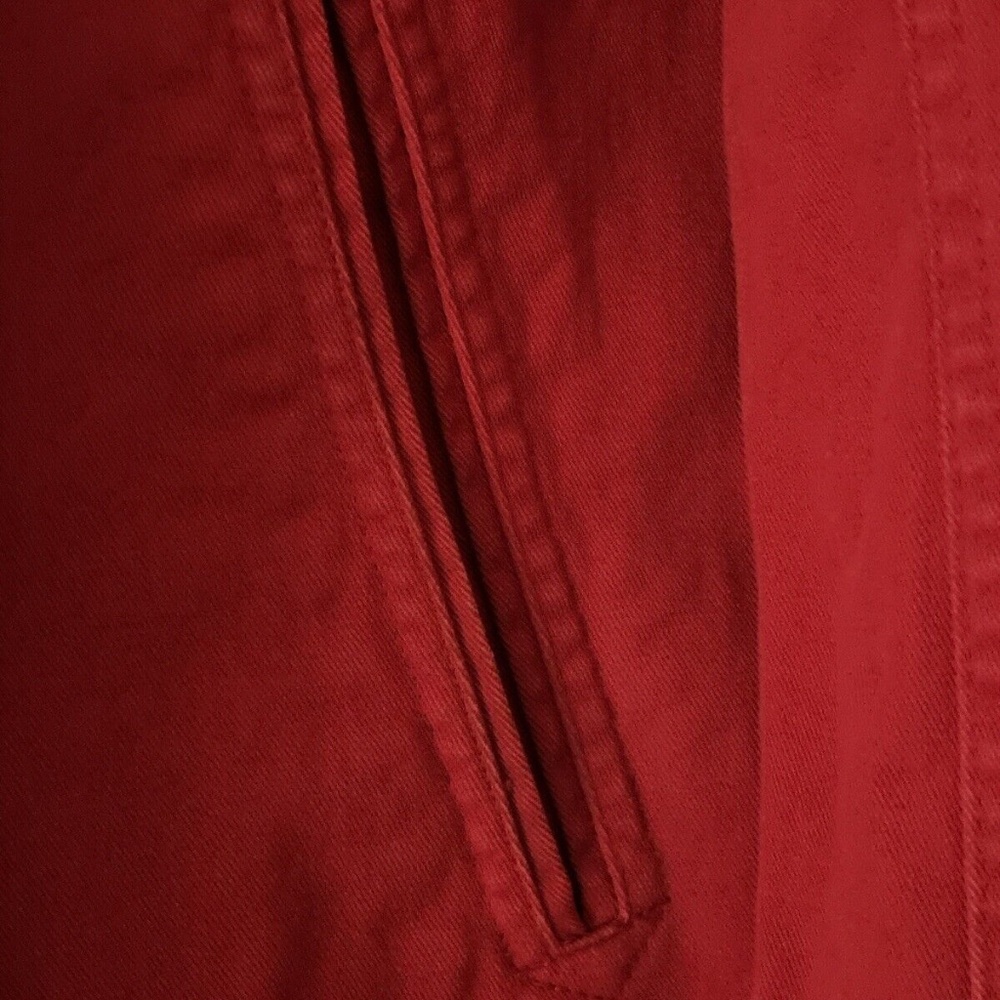 Ralph Lauren Woman’s Size Large Red Double Breasted Denim Pea Coat - Picture 9 of 12